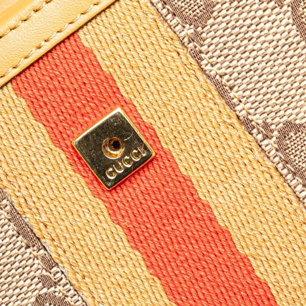 Pre-owned Gucci GG Canvas Web Long Wallet Brown