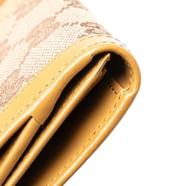 Pre-owned Gucci GG Canvas Web Long Wallet Brown
