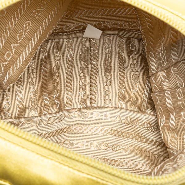 Pre-owned Prada Raso Cosmetic Pouch Yellow