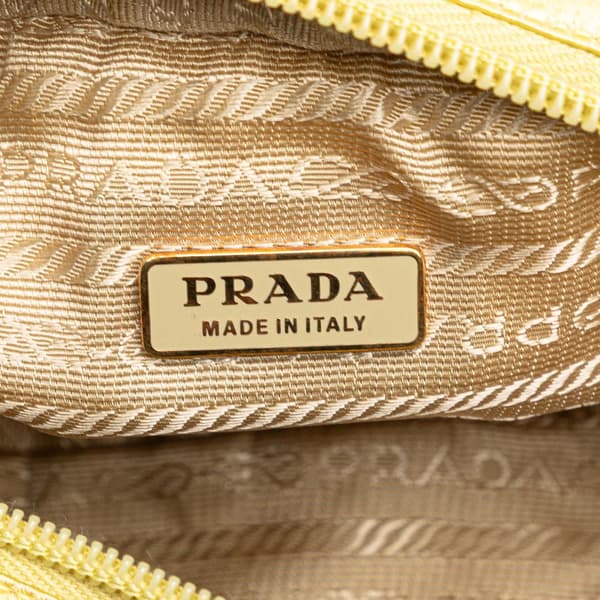 Pre-owned Prada Raso Cosmetic Pouch Yellow