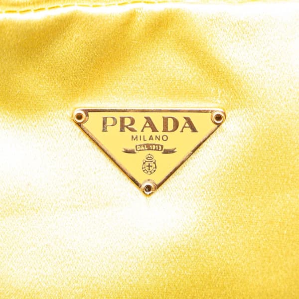 Pre-owned Prada Raso Cosmetic Pouch Yellow
