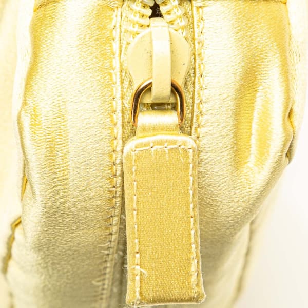 Pre-owned Prada Raso Cosmetic Pouch Yellow