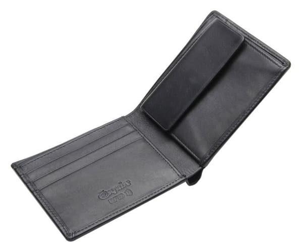 Plånbok - Esquire - Logotyp Billfold Plånbok - Läder - RFID-skydd - Svart