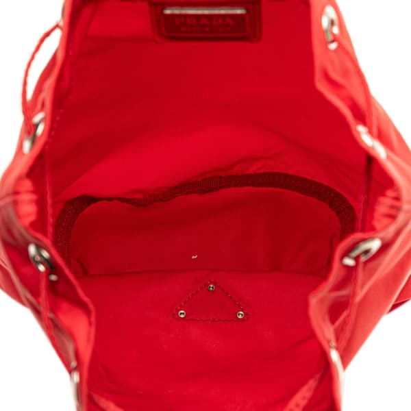 Pre-owned Prada Tessuto Drawstring Pouch Red