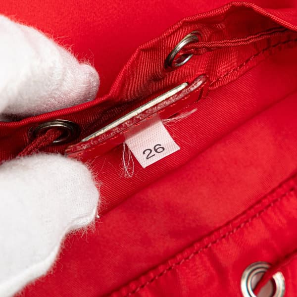 Pre-owned Prada Tessuto Drawstring Pouch Red