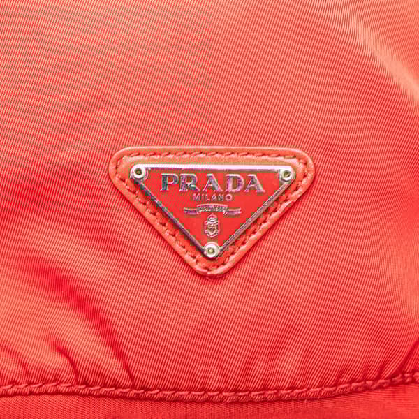 Pre-owned Prada Tessuto Drawstring Pouch Red