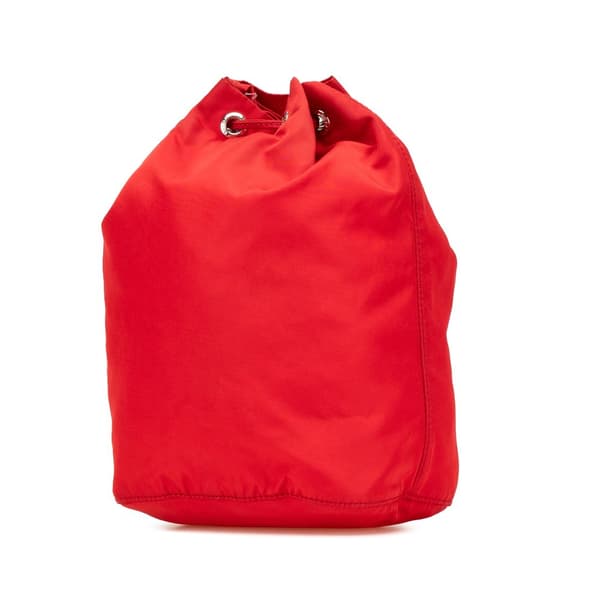 Pre-owned Prada Tessuto Drawstring Pouch Red