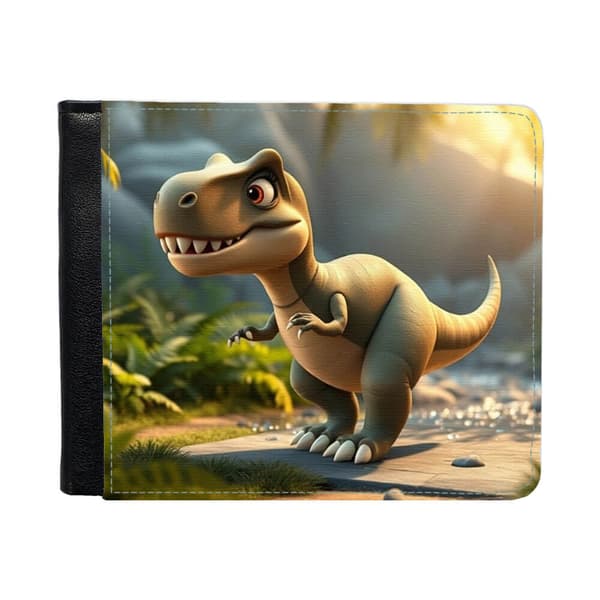 Barn Tecknad Dinosaurie Tyrannosaurus Rex Plånbok För Män Med Myntfack