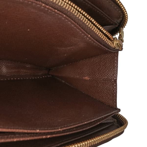 Pre-owned Louis Vuitton Damier Ebene Zippy Wallet Brown