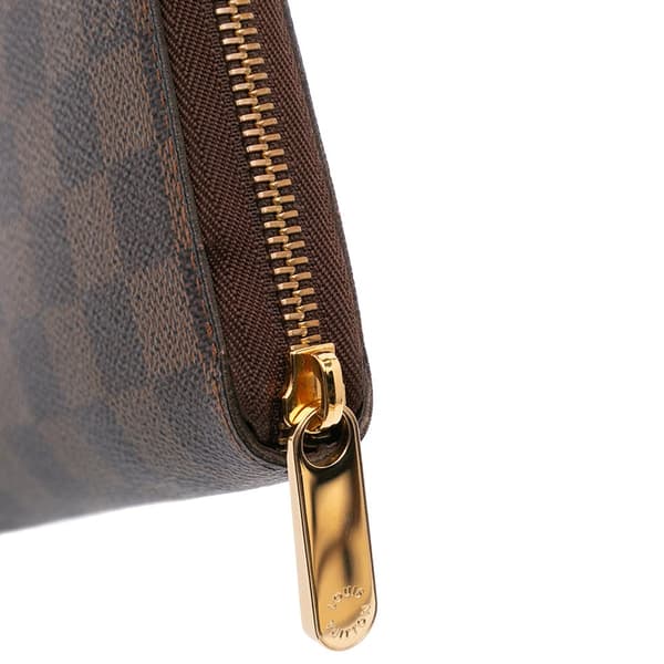 Pre-owned Louis Vuitton Damier Ebene Zippy Wallet Brown