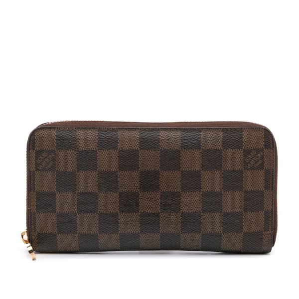 Pre-owned Louis Vuitton Damier Ebene Zippy Wallet Brown