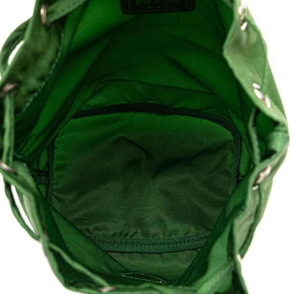 Pre-owned Prada Tessuto Drawstring Pouch Green