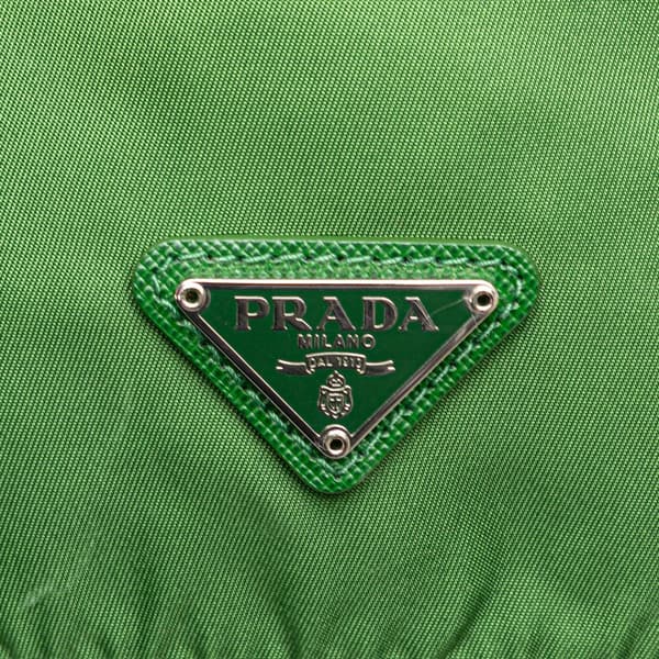 Pre-owned Prada Tessuto Drawstring Pouch Green