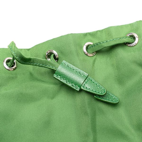 Pre-owned Prada Tessuto Drawstring Pouch Green
