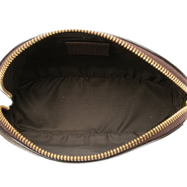 Pre-owned Gucci GG Supreme Web Ophidia Pouch Brown