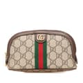 Miniatyrbillede 1 af 10: Pre-owned Gucci GG Supreme Web Ophidia Pouch Brown