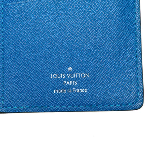 Pre-owned Louis Vuitton Taiga Portefeuille Brazza Bifold Long Wallet Black