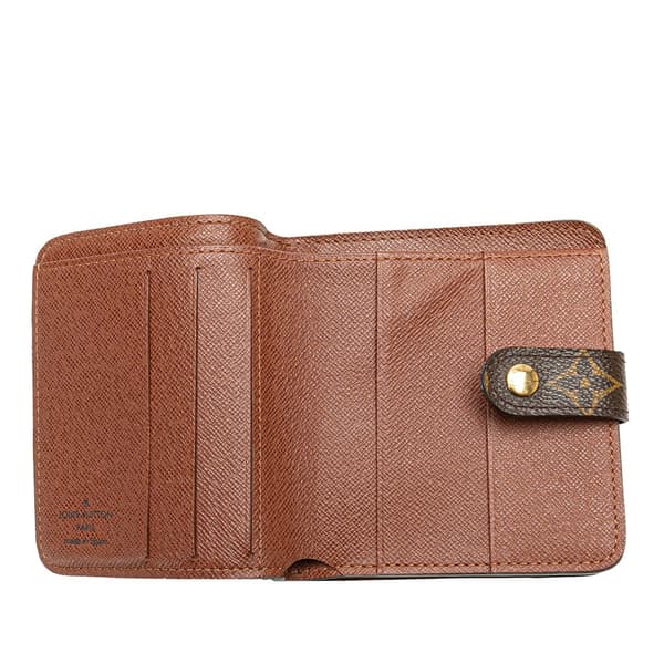 Pre-owned Louis Vuitton Monogram Bifold Compact Wallet Brown
