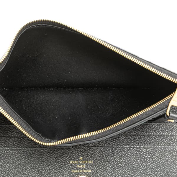 Pre-owned Louis Vuitton Monogram Empreinte Adele Wallet Black