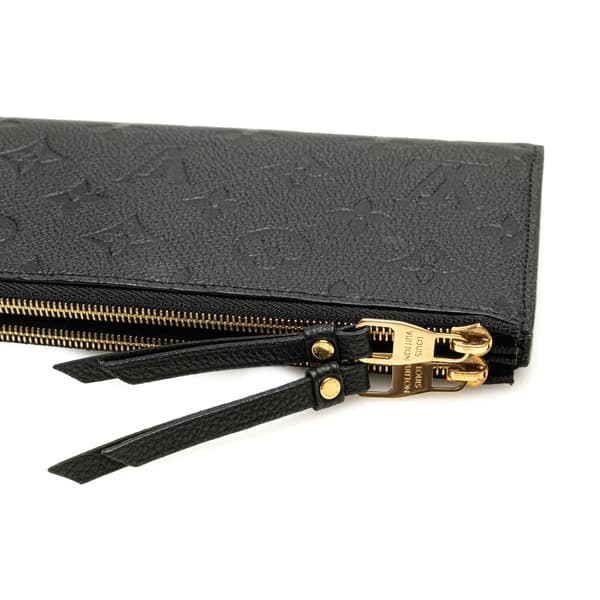 Pre-owned Louis Vuitton Monogram Empreinte Adele Wallet Black