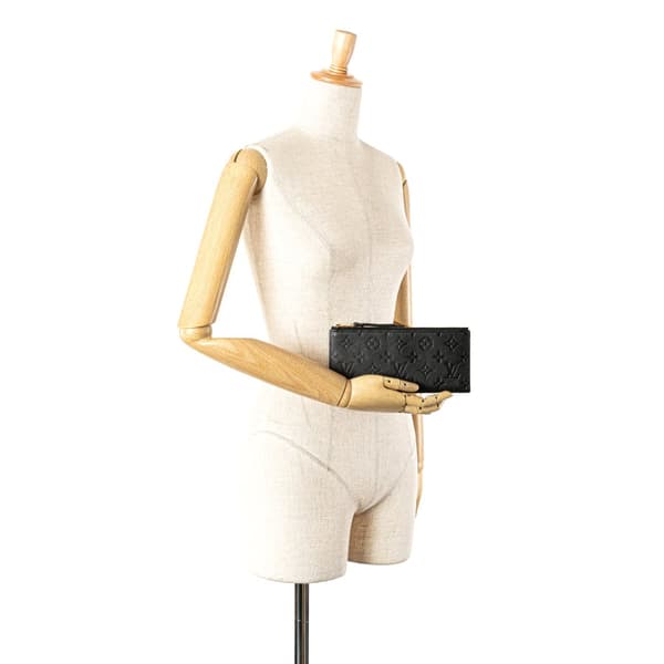 Pre-owned Louis Vuitton Monogram Empreinte Adele Wallet Black
