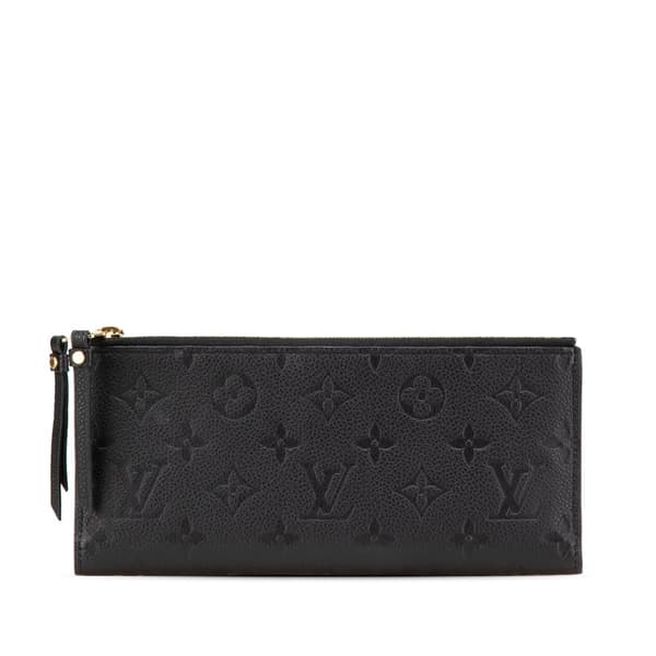 Pre-owned Louis Vuitton Monogram Empreinte Adele Wallet Black