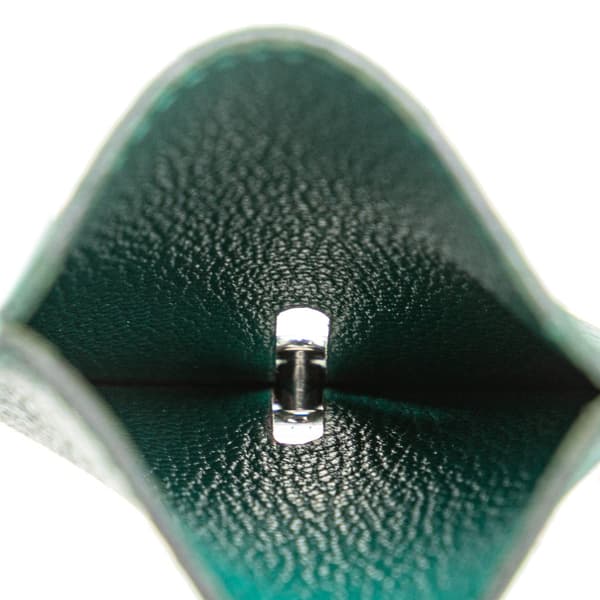 Pre-owned Hermès Epsom Diabolo Card Holder Green