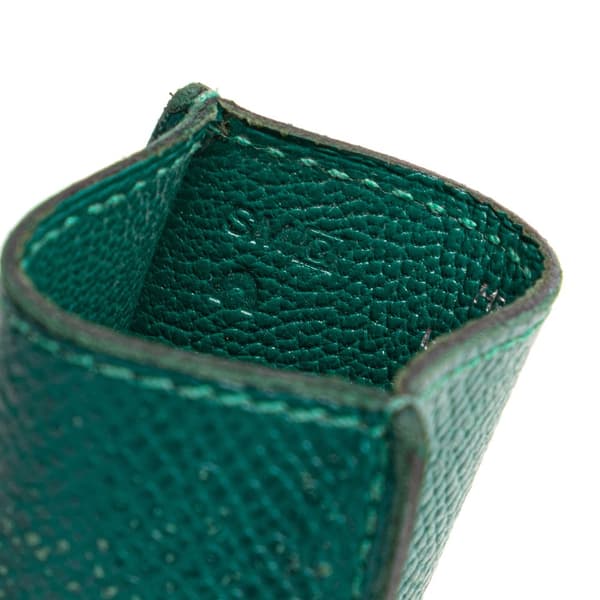 Pre-owned Hermès Epsom Diabolo Card Holder Green