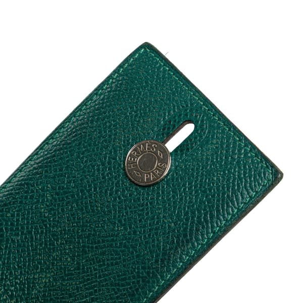 Pre-owned Hermès Epsom Diabolo Card Holder Green