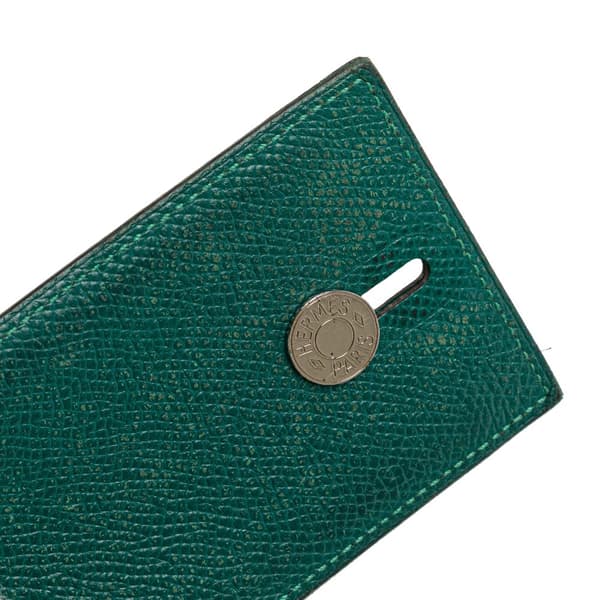 Pre-owned Hermès Epsom Diabolo Card Holder Green
