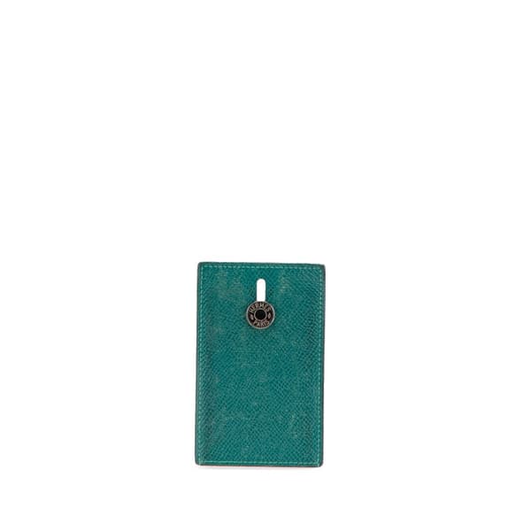 Pre-owned Hermès Epsom Diabolo Card Holder Green