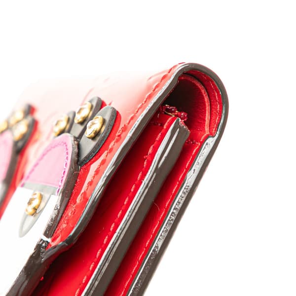 Pre-owned Louis Vuitton Monogram Vernis Angry Bird Victorine Wallet Red