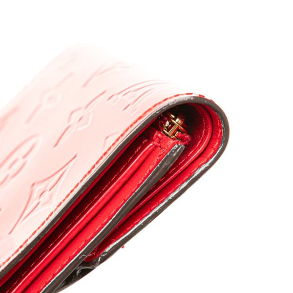 Pre-owned Louis Vuitton Monogram Vernis Angry Bird Victorine Wallet Red