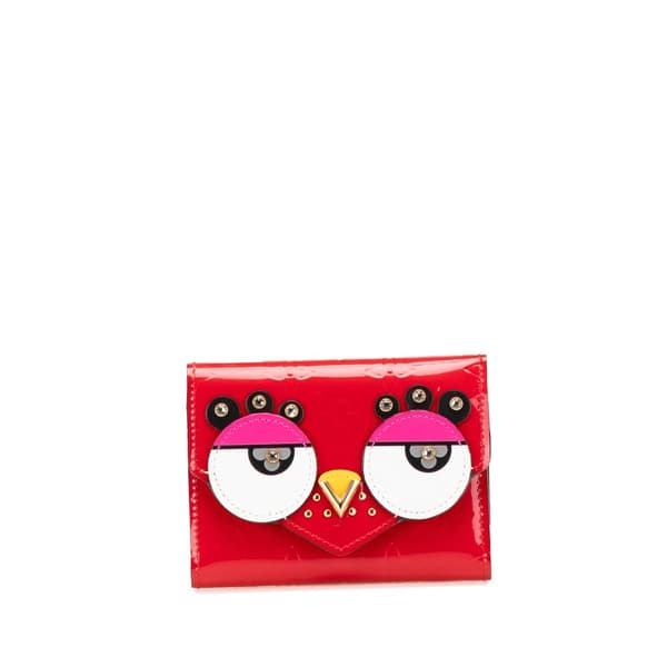 Pre-owned Louis Vuitton Monogram Vernis Angry Bird Victorine Wallet Red
