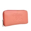 Miniatyrbild 2 av 10: Pre-owned Chanel CC Caviar Zip Around Wallet Orange