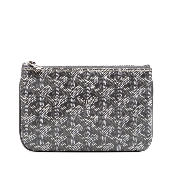 Pre-owned Goyard Mini Goyardine Senat Pochette Gray