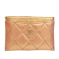 Pikkukuva 1 / 10: Pre-owned Chanel CC Quilted Metallic Lambskin Card Holder Gold