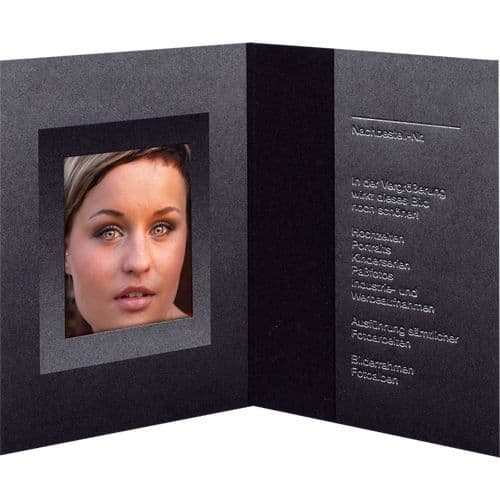 DAIBER Passfotoplånbok - Svart/Silver - 31x42 mm