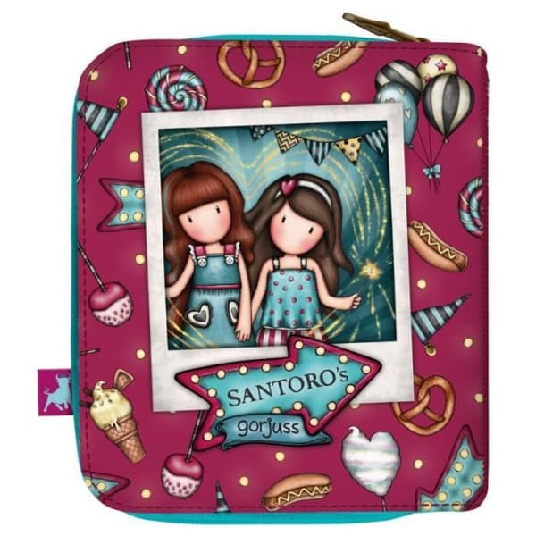 Portfölj - Gorjuss - Fyrverkerier - Bordeaux - Polyester - Paljetter - 10x12x3 cm