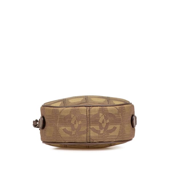 Pre-owned Chanel New Travel Line Nylon Round Pouch Brown