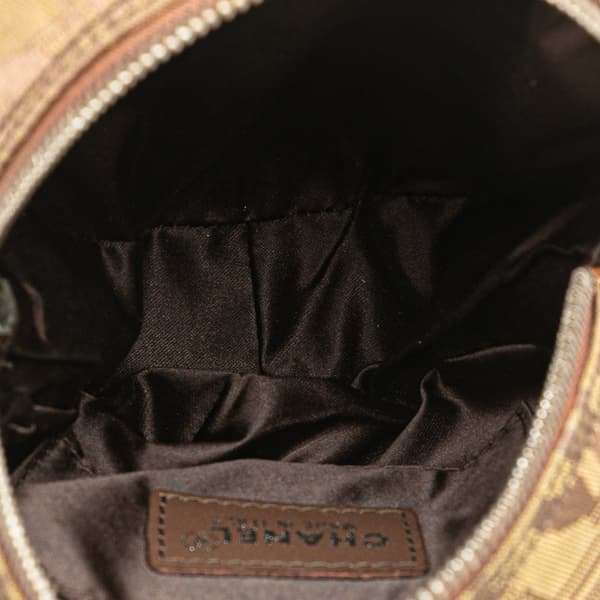 Pre-owned Chanel New Travel Line Nylon Round Pouch Brown