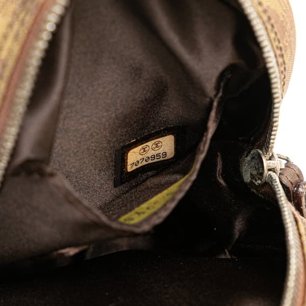 Pre-owned Chanel New Travel Line Nylon Round Pouch Brown