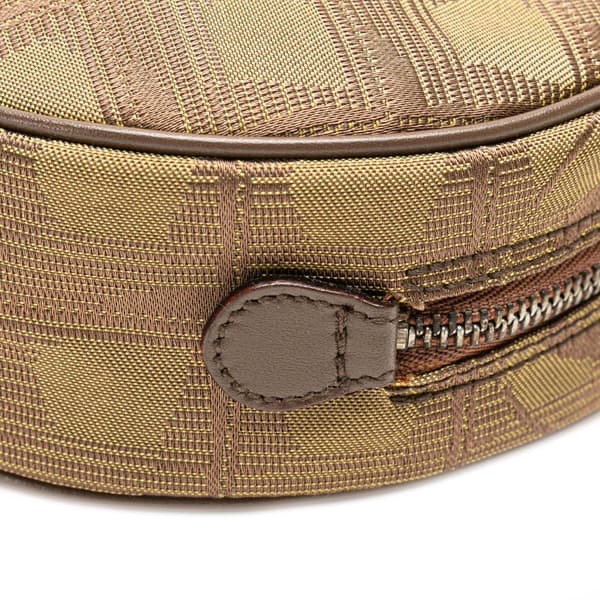 Pre-owned Chanel New Travel Line Nylon Round Pouch Brown