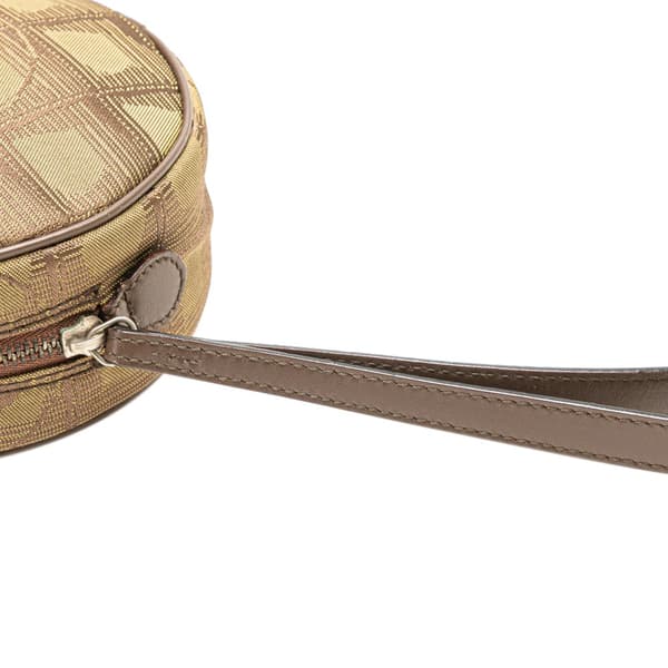 Pre-owned Chanel New Travel Line Nylon Round Pouch Brown