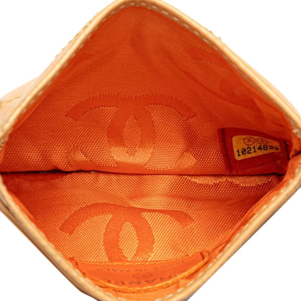 Pre-owned Chanel Lambskin Cambon Ligne Card Holder Brown