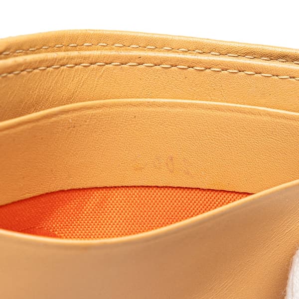 Pre-owned Chanel Lambskin Cambon Ligne Card Holder Brown