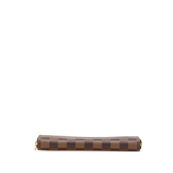 Pre-owned Louis Vuitton Damier Ebene Zippy Long Wallet Brown