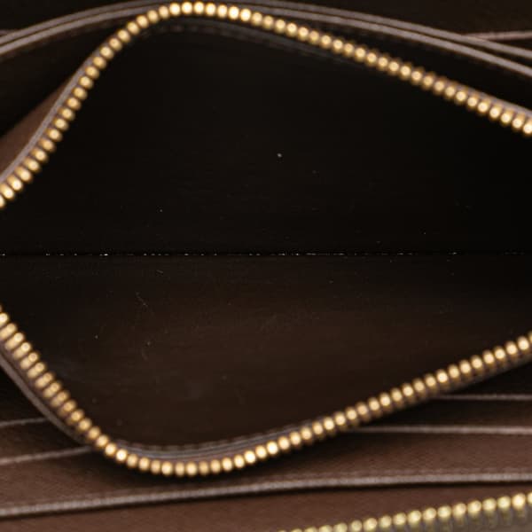 Pre-owned Louis Vuitton Damier Ebene Zippy Long Wallet Brown