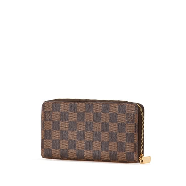 Pre-owned Louis Vuitton Damier Ebene Zippy Long Wallet Brown