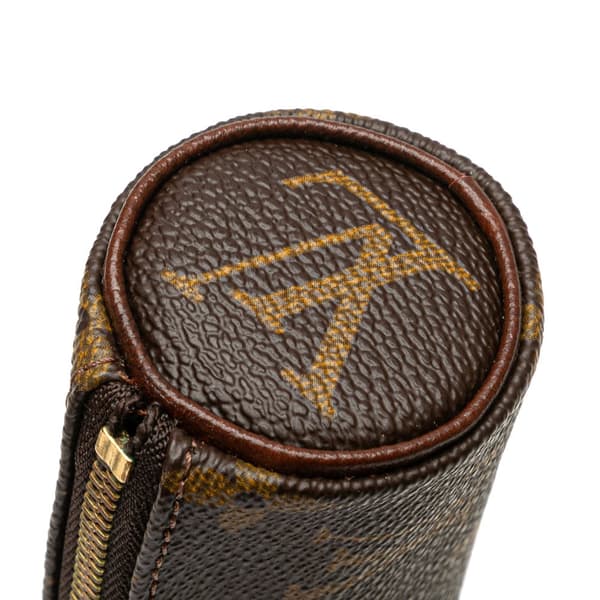 Pre-owned Louis Vuitton Monogram Etui Golf Ball Case Brown